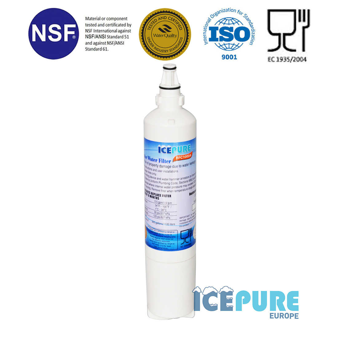 Filtre frigo americain ICEPURE RFC1000A remplace LG